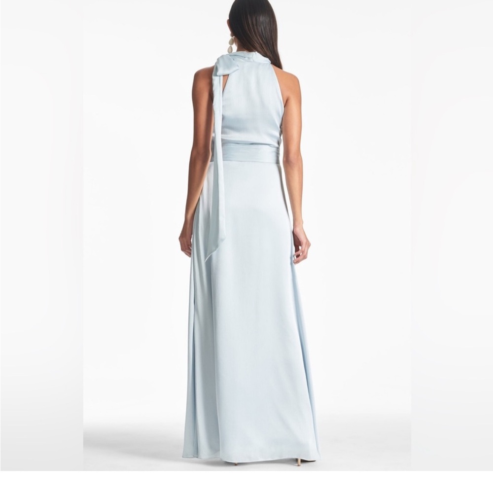 Sachin & Babi Kayla Gown Tie Neck Maxi Dress Ice Blue - Picture 3 of 7